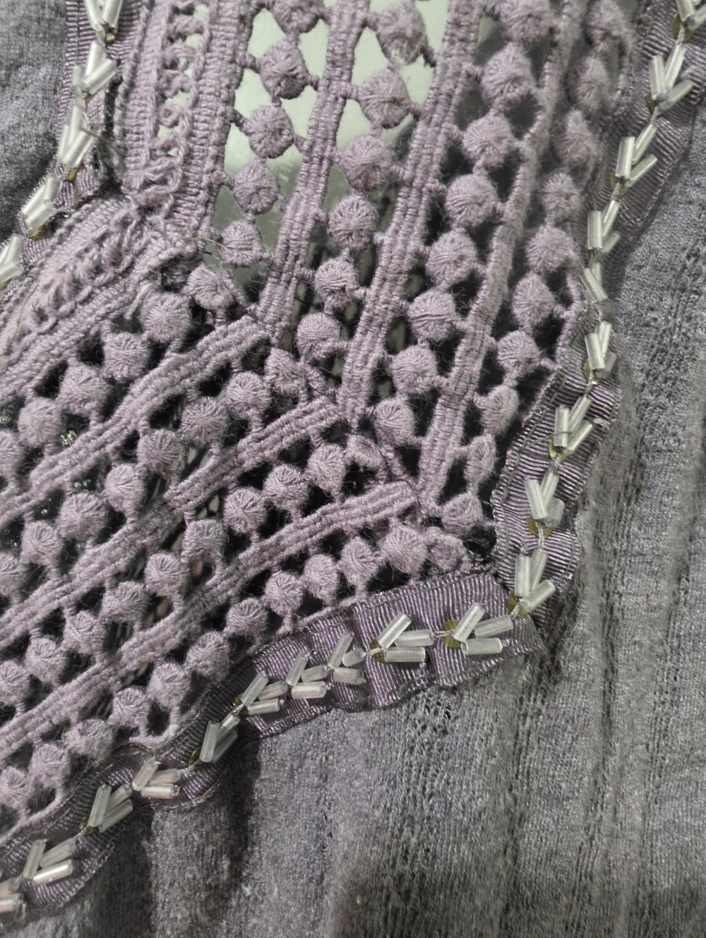 FREE PEOPLE Cut Out Beaded Tank Top Sm. - Picture 6 of 9